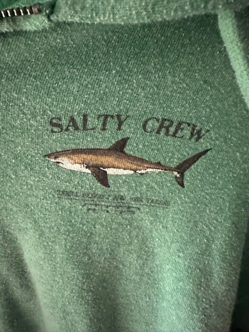 Salty Crew Green Hoodie with Shark Graphic - Picture 3 of 8